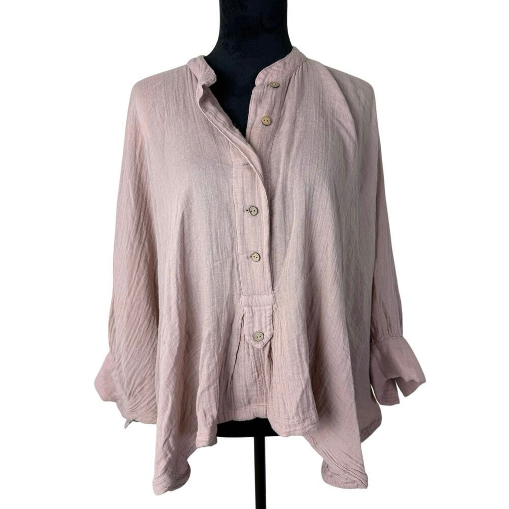 Free People Traveler Top poncho-style blush size S/P